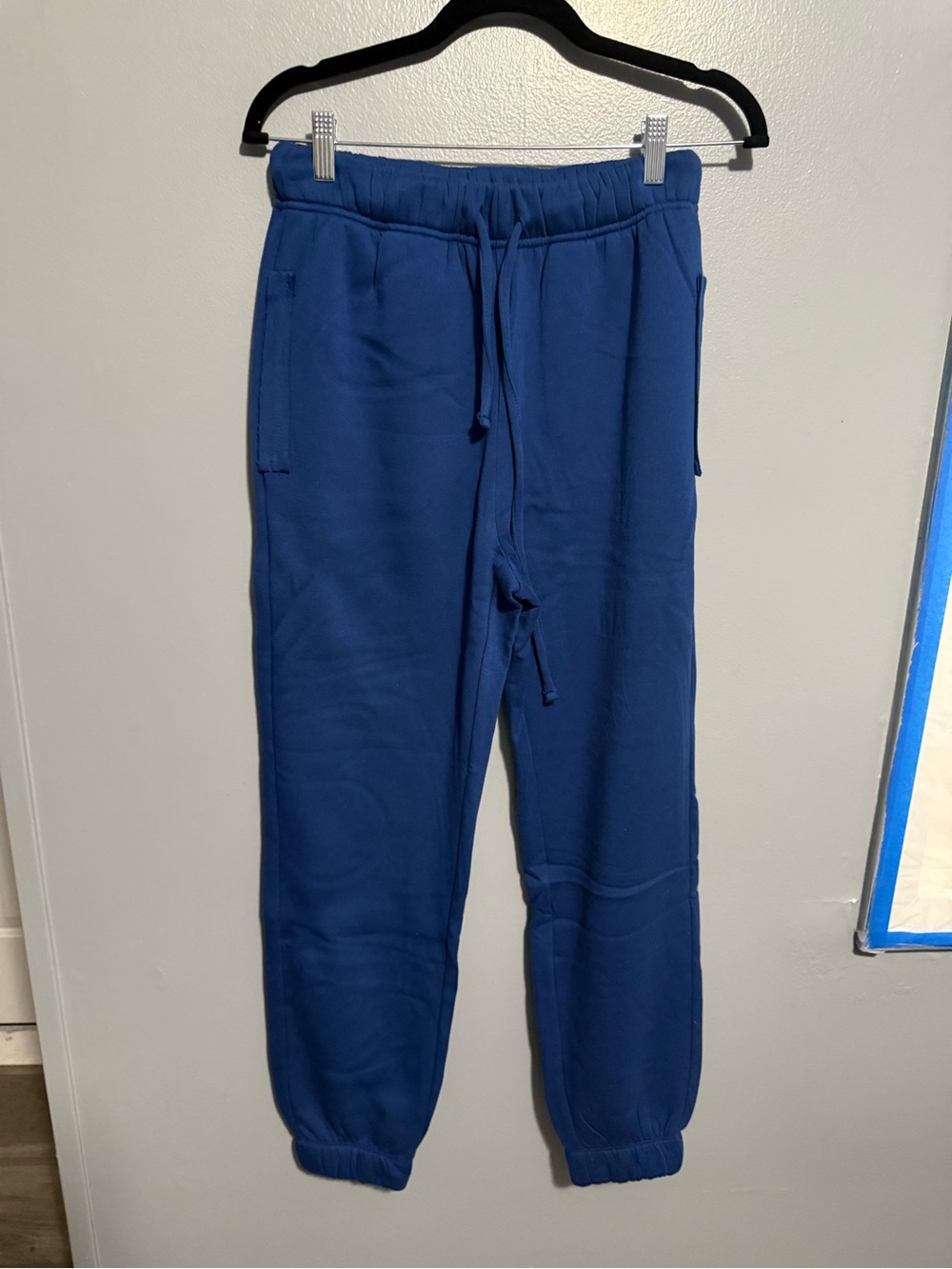 Last One‼️ Zenana High-Waist Fleece Navy Jogger Pants - Picture 2 of 3